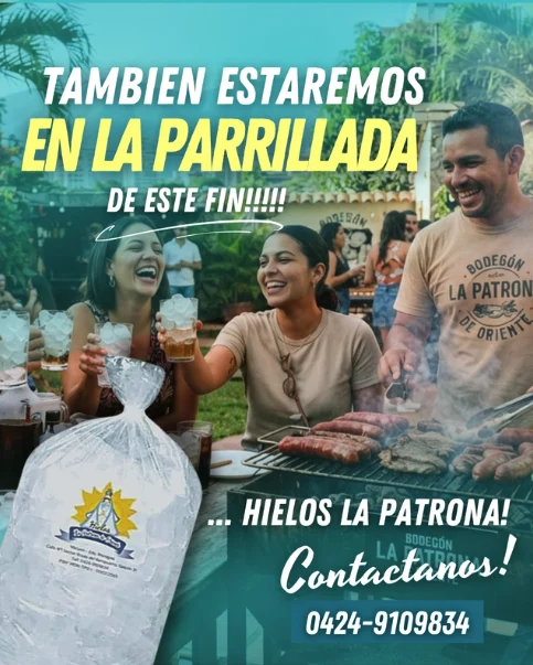 Post de Hielos La Patrona en una parrillada